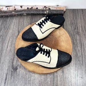 The Office of Angela Scott | Mr Winnie Leather Lined Woven Mules Size 39/8.5